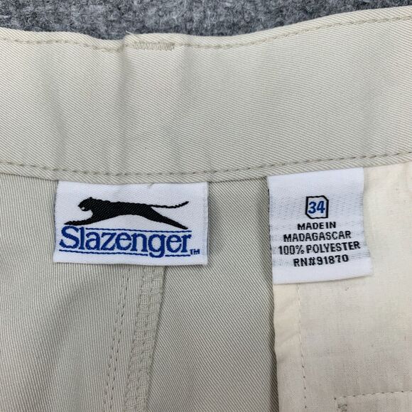 Slazenger Golf Shorts Mens 34 Beige High Rise Quick Dry Performance Hydro Dri - Picture 8 of 13